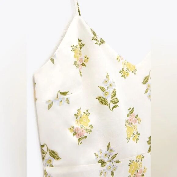 ZARA FLORAL PRINTED MIDI DRESS - Picture 11 of 11